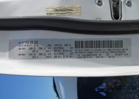 2016 Jeep Compass 75Th Anniversary from USA, damaged, VIN 1C4NJCBB3GD703162